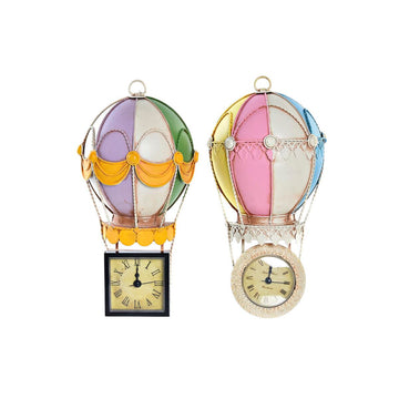 Horloge Murale DKD Home Decor Métal Ballon Multicouleur Vintage (26 x 7 x 13,5 cm) (2 Unités)