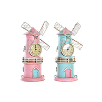 Horloge de table DKD Home Decor Rose Métal Celeste (15 x 13 x 29,5 cm) (2 Unités)