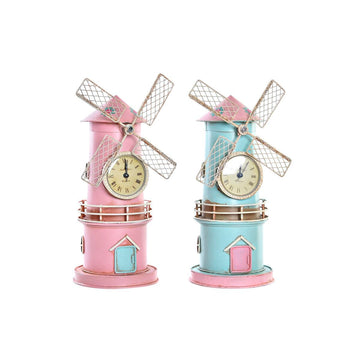 Horloge de table DKD Home Decor Rose Métal Celeste (15 x 13 x 29,5 cm) (2 Unités)