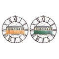 Horloge Murale DKD Home Decor Métal Vert Jaune Vintage Train (49,5 x 3,5 x 48 cm) (2 Unités)