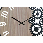 Horloge Murale DKD Home Decor Bois Naturel Noir Fer Engrenage (60 x 4 x 60 cm)