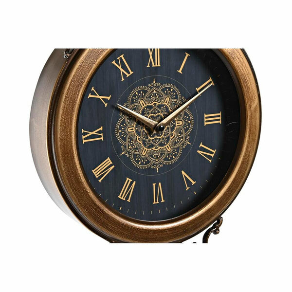 Horloge Murale DKD Home Decor Verre Noir Doré Fer (27 x 7,5 x 57,5 cm)