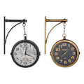 Horloge Murale DKD Home Decor Verre Noir Doré Fer (32 x 9 x 47 cm)