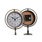 Horloge de table DKD Home Decor Verre Noir Doré Fer (16 x 11,5 x 32 cm) (2 Unités)