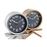 Horloge de table DKD Home Decor Argenté Doré Fer Loft (13 x 6 x 19 cm) (2 Unités)