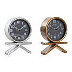 Horloge de table DKD Home Decor Argenté Doré Fer Loft (13 x 6 x 19 cm) (2 Unités)