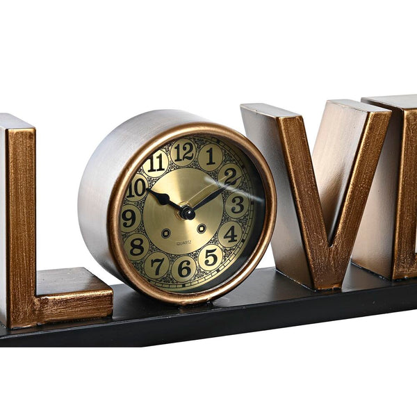 Horloge de table DKD Home Decor Love Cuivre Argenté Fer (39 x 8 x 15 cm) (2 Unités)