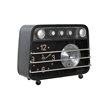 Horloge de table DKD Home Decor Noir Radio Fer Vintage (26 x 9,5 x 20 cm)