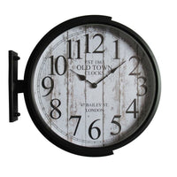 Horloge Murale DKD Home Decor Verre Noir Doré Fer Loft (1) (45 x 6 x 45 cm)