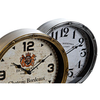 Horloge de table DKD Home Decor Verre Argenté Doré Métal (20,5 x 13,5 x 28 cm) (2 Unités)