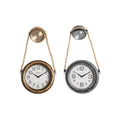 Horloge Murale DKD Home Decor Verre Fer Vintage 2 Unités (28,5 x 8 x 50 cm)