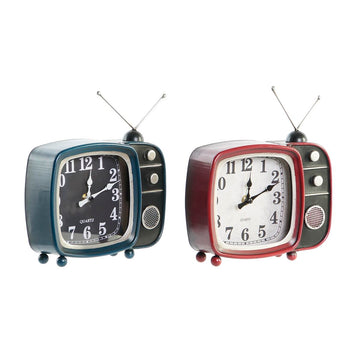 Horloge de table DKD Home Decor Télévision Fer Vintage (22 x 6 x 23,5 cm)