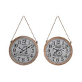 Horloge Murale DKD Home Decor Naturel Bicyclette Corde Blanc Vintage Bois MDF (50 x 4,5 x 50 cm) (2 Unités)