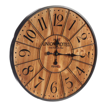 Horloge Murale Noir Brun foncé Métal Bois (60 x 4,5 x 60 cm)