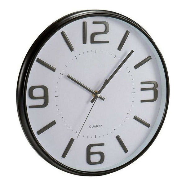 Horloge Murale Blanc Noir et blanc Verre Plastique (33 x 4 x 33 cm)