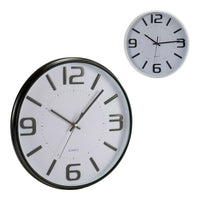 Horloge Murale Blanc Noir et blanc Verre Plastique (33 x 4 x 33 cm)