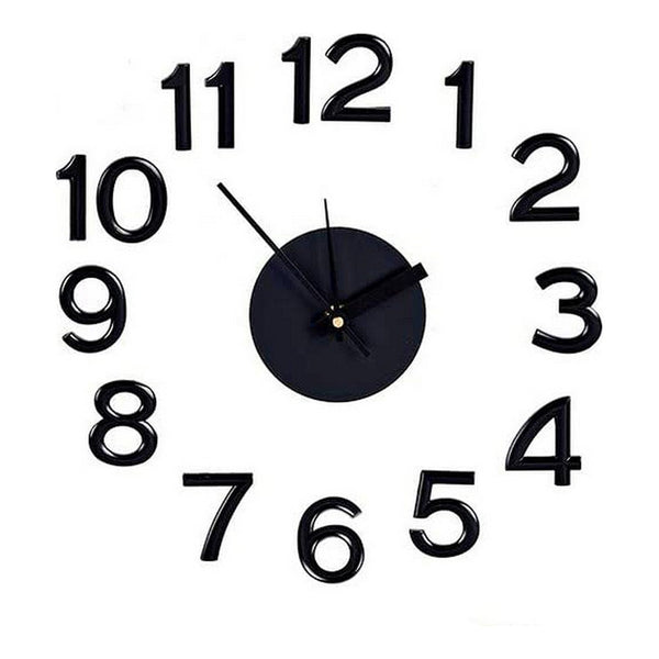 Horloge Murale Autocollant Noir ABS EVA (Ø 45 cm)