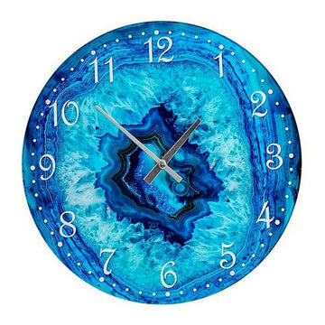 Horloge Murale Turquoise Verre (30 x 4 x 30 cm)