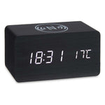 Montre Numérique de Table Noir PVC Bois MDF (15 x 7,5 x 7 cm)