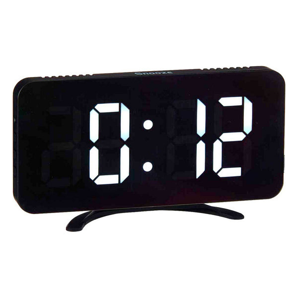 Montre Numérique de Table Miroir Noir ABS (15,7 x 7,7 x 1,5 cm)