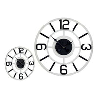 Horloge Murale Blanc Noir Métal MDF (60 x 3,5 x 60 cm)