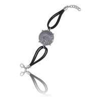 Bracelet Femme Time Force TJ1108B01 Noir Gris Textile Argent 925 Argenté (19 cm)