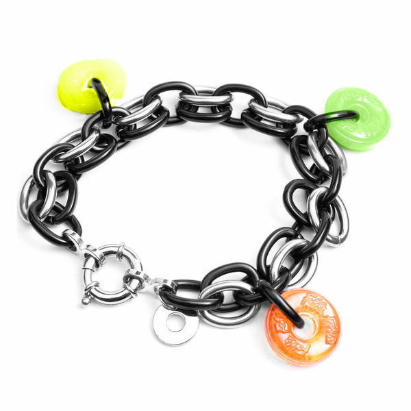 Bracelet Femme Folli Follie BA1B003SK-NVA Noir Acier inoxydable (23 cm)