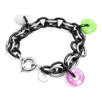 Bracelet Femme Folli Follie BA1B003SK-RVB Noir Acier inoxydable (23 cm)