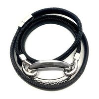 Bracelet Femme Panarea BR3GN Noir Argent Argenté (52 cm)