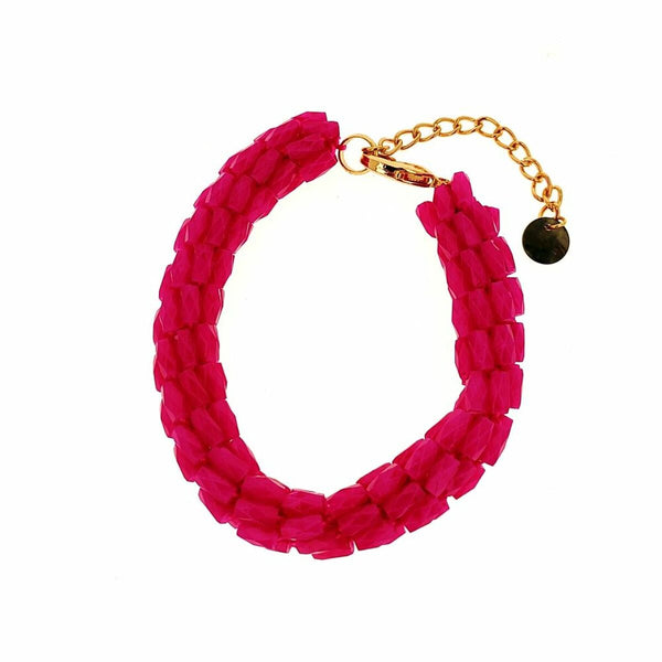 Bracelet Femme Lola Casademunt Doré Fuchsia