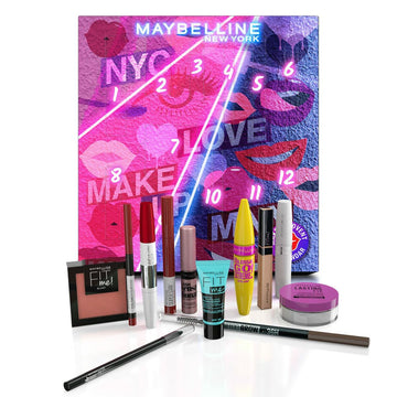 Set de Maquillage Maybelline Calendrier de l’Avent 12 Pièces