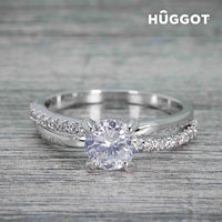 Bague Plaqué Rhodium et Zirconites You & Me Hûggot