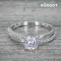 Bague Plaqué Rhodium et Zirconites You & Me Hûggot