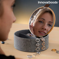 Boîte à bijoux organisateur en bambou avec miroir Mibox InnovaGoods