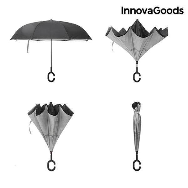 Parapluie à Fermeture Inversée InnovaGoods IG117353 Large couverture (Reconditionné B)